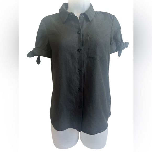 Kate Spade New York Black Silk Blend Button Front Blouse Size 4 - Picture 1 of 6